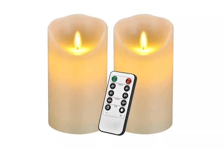 Flameless real wax pillar candles